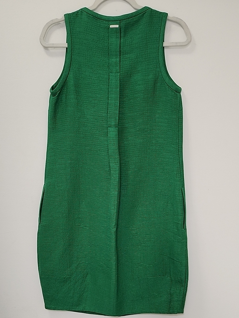 Max Mara Kelly green silk blend shift mini Dress textured finish Size 6 - Picture 11 of 16
